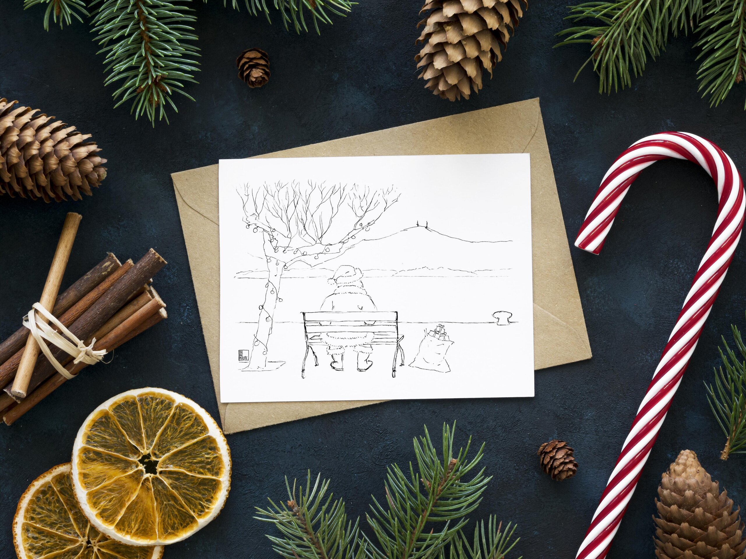 Postal Navidad (para colorear) - 1